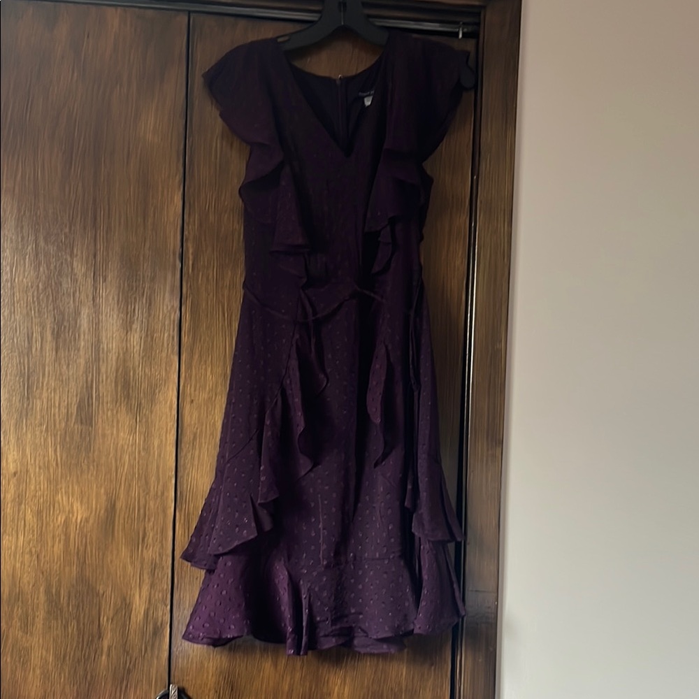 Tommy Hilfiger Purple Flutter Sleeve Midi Dress